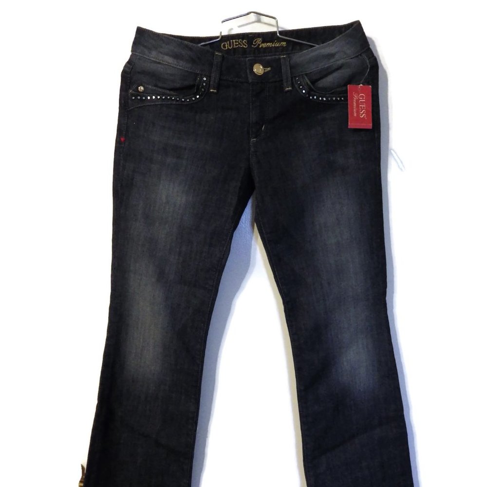 GUESS Premium Jeans 30 X 35 New with Tags REO Redwood Wash Rhinestone Pockets